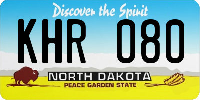 ND license plate KHR080