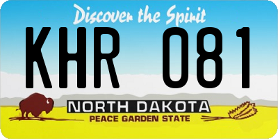 ND license plate KHR081