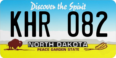 ND license plate KHR082