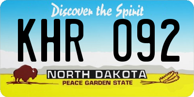 ND license plate KHR092