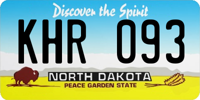 ND license plate KHR093