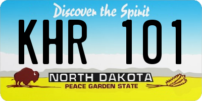 ND license plate KHR101