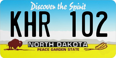 ND license plate KHR102