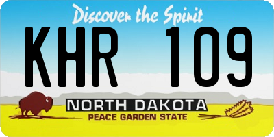 ND license plate KHR109