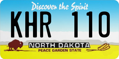 ND license plate KHR110