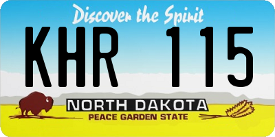 ND license plate KHR115