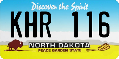 ND license plate KHR116