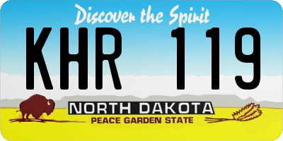 ND license plate KHR119
