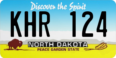 ND license plate KHR124