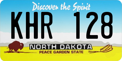 ND license plate KHR128