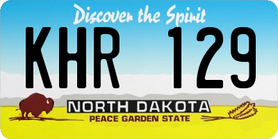 ND license plate KHR129