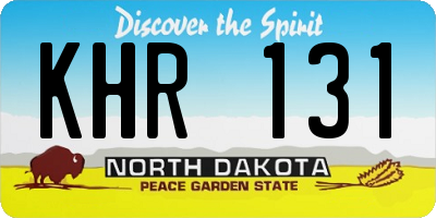 ND license plate KHR131