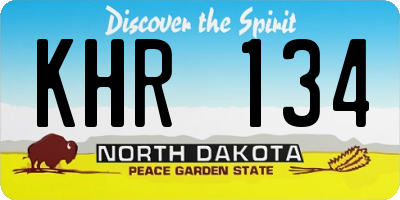 ND license plate KHR134