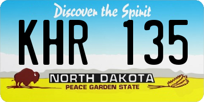 ND license plate KHR135