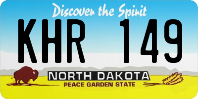 ND license plate KHR149