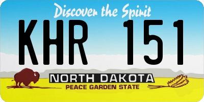 ND license plate KHR151