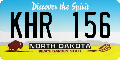 ND license plate KHR156