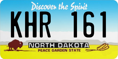 ND license plate KHR161