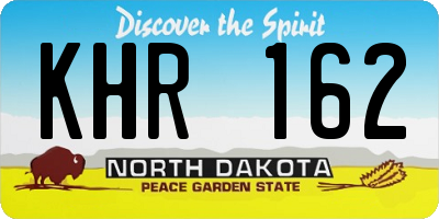 ND license plate KHR162
