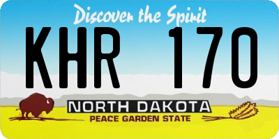 ND license plate KHR170