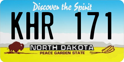 ND license plate KHR171