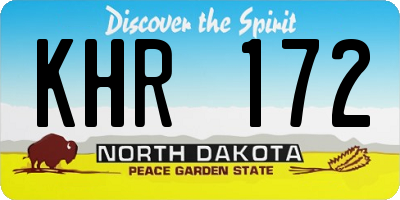 ND license plate KHR172
