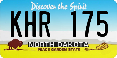 ND license plate KHR175