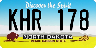 ND license plate KHR178