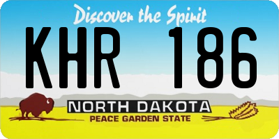 ND license plate KHR186