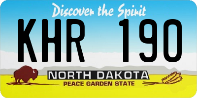 ND license plate KHR190