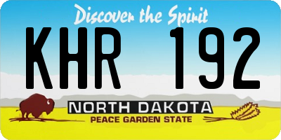 ND license plate KHR192