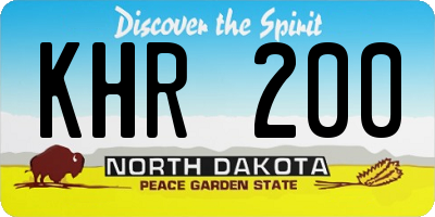 ND license plate KHR200
