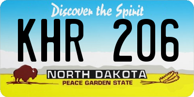 ND license plate KHR206