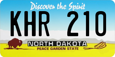 ND license plate KHR210
