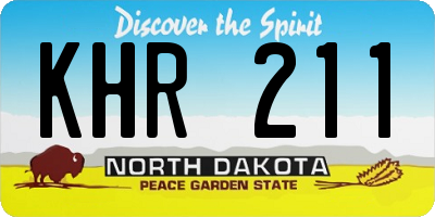 ND license plate KHR211