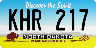 ND license plate KHR217