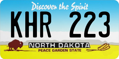 ND license plate KHR223