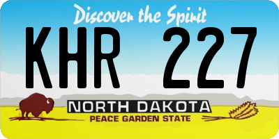 ND license plate KHR227
