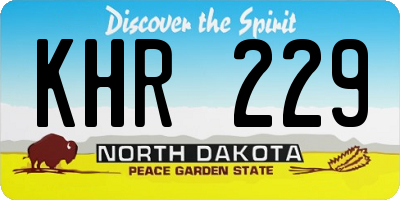 ND license plate KHR229