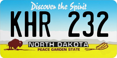 ND license plate KHR232