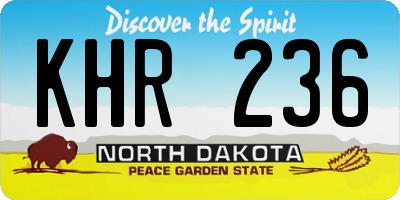 ND license plate KHR236