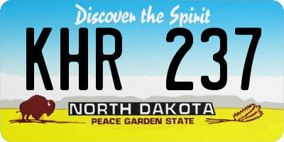 ND license plate KHR237
