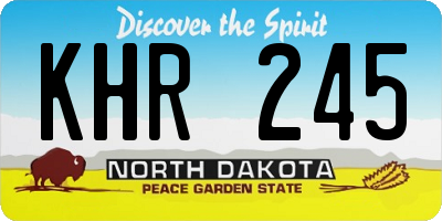 ND license plate KHR245