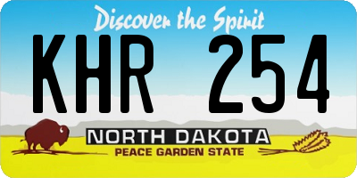 ND license plate KHR254