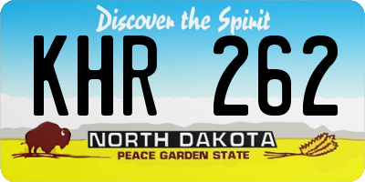 ND license plate KHR262