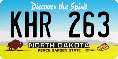 ND license plate KHR263