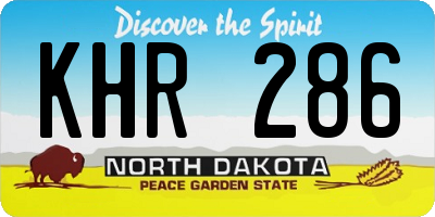 ND license plate KHR286