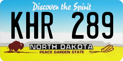 ND license plate KHR289