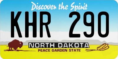 ND license plate KHR290