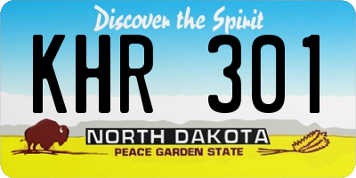 ND license plate KHR301